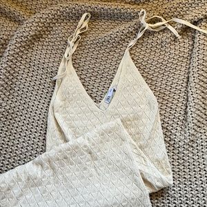 Beige Zara beach tie up dress size M. Only worn once!